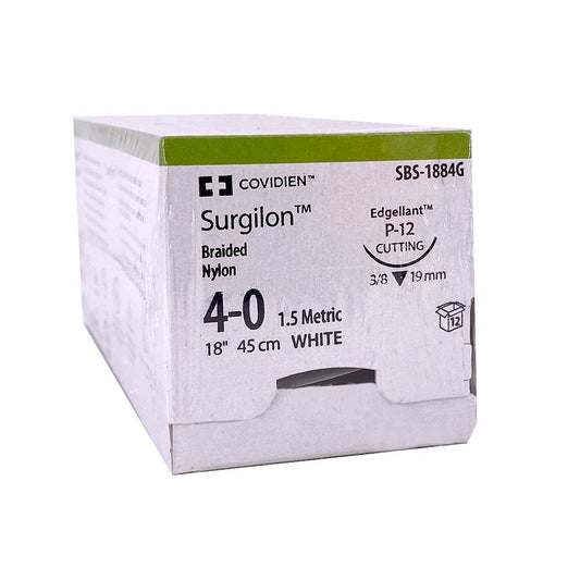 Surgilon™ Braided Nylon Suture 4-0 (w/P-12 Needle)