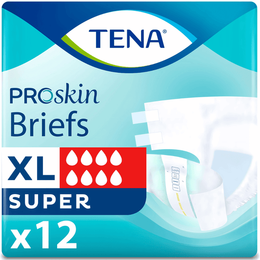 TENA ProSkin Unisex Incontinence Briefs - Super - Extra Large - 12s
