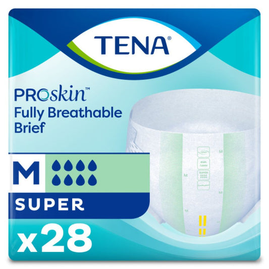 TENA® Super Briefs, M (waist size 86-119cm) (Pkg 28 pcs)