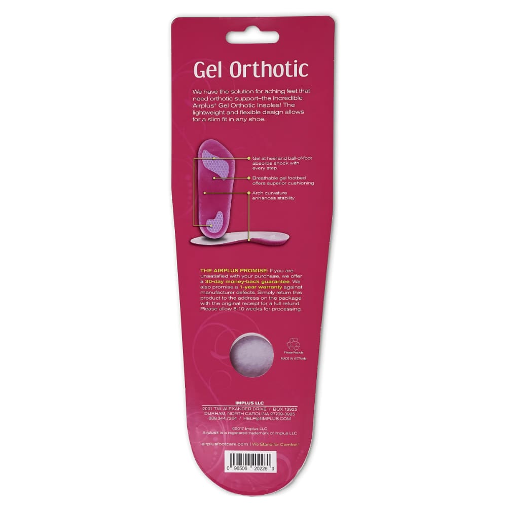 The Airplus Gel 3/4 orthotic insole