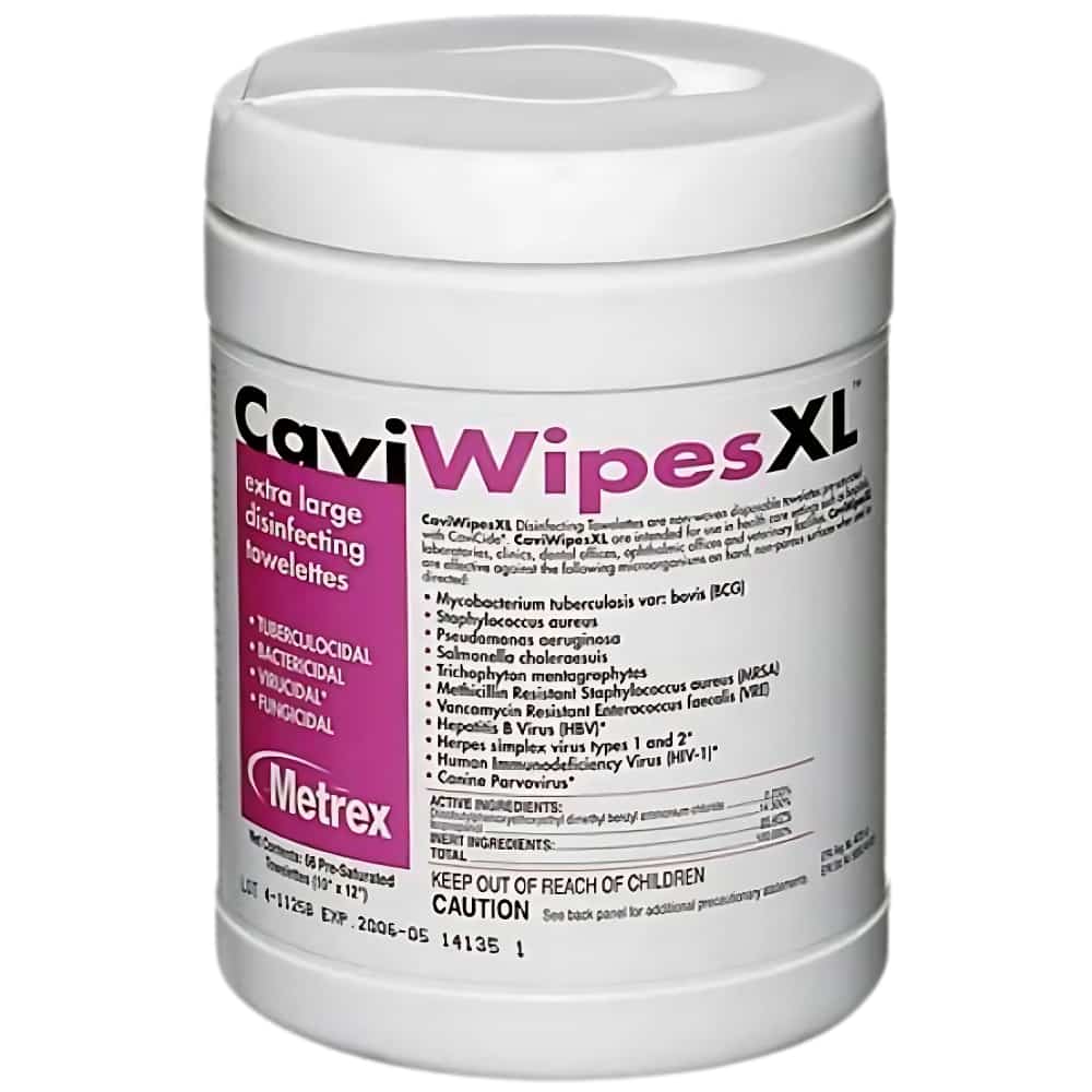 These wipes are presaturated with Cavicide