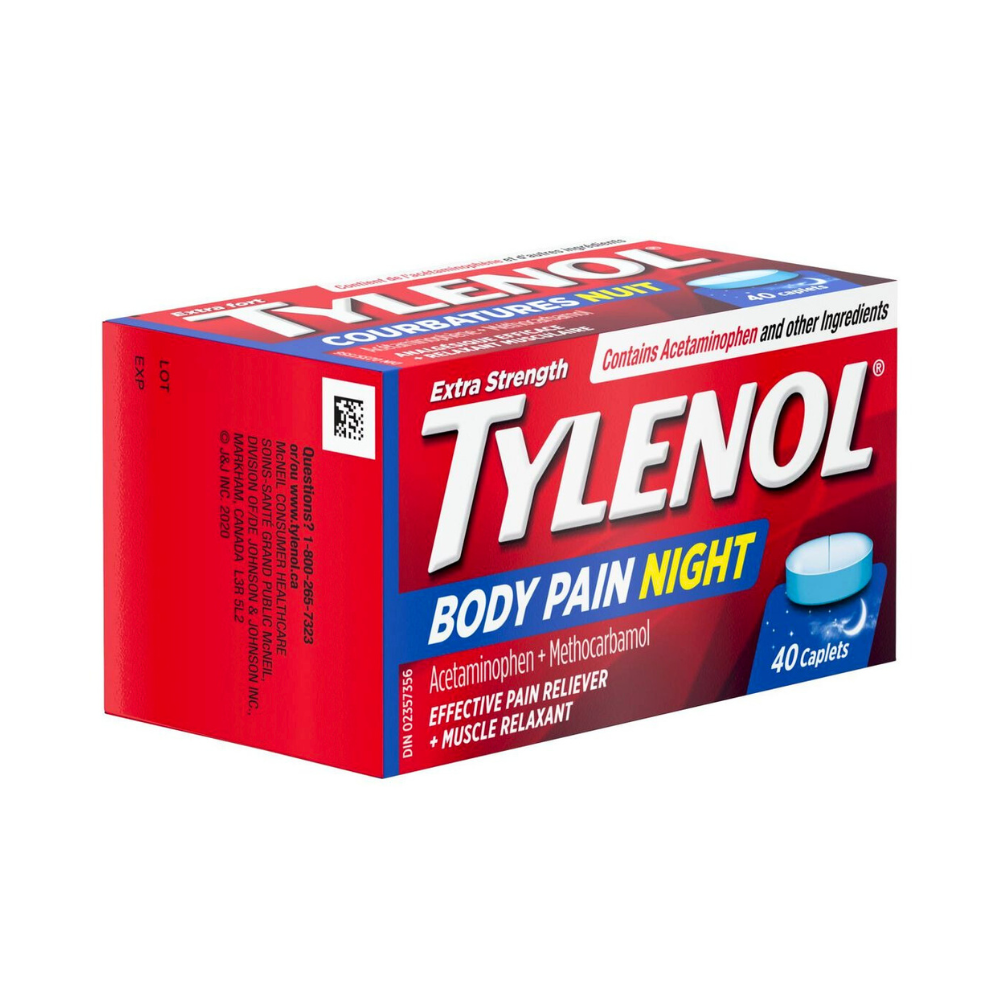 Tylenol Body Pain Night Extra Strength Caplets 40s Fast Relief for Nighttime Aches
