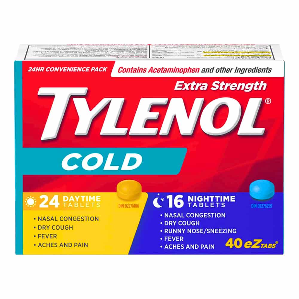 Tylenol Cold Daytime & Nighttime Eztabs Extra Strength 40