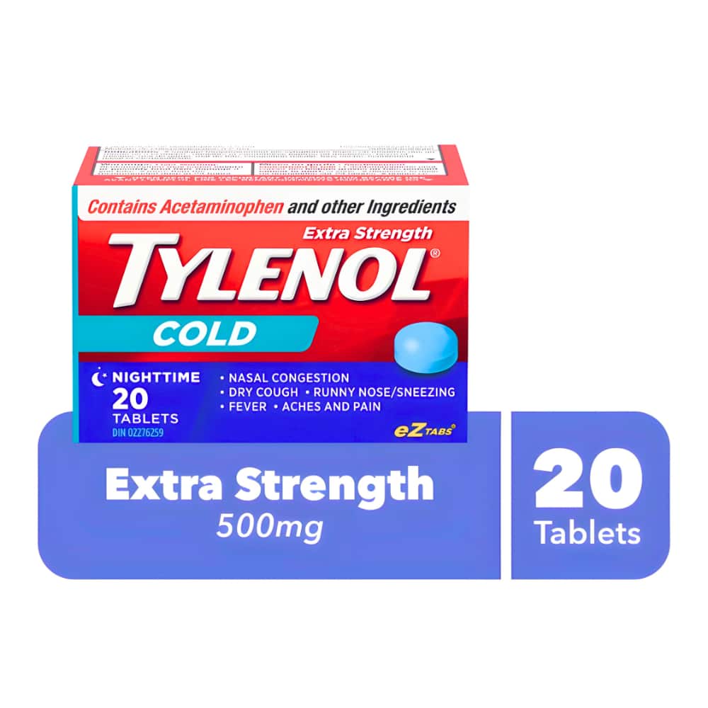 Tylenol* Cold Nighttime Eztabs Extra Strength 20