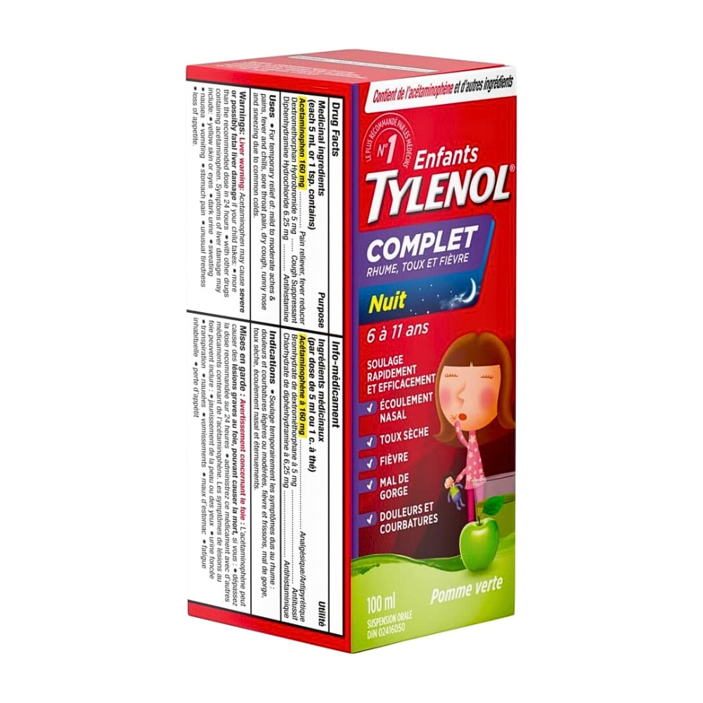 Tylenol Kids Cold & Cough Nighttime 100mL Relief