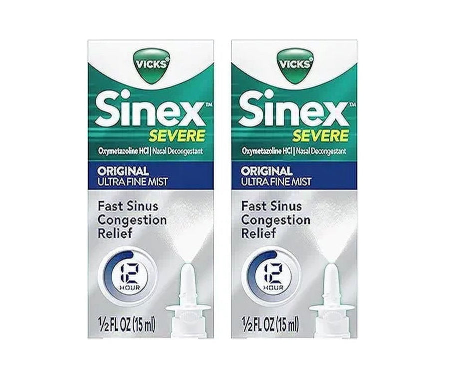 Vicks Sinex Severe Nasal Spray with Menthol 0.50 oz (Pack of 2)