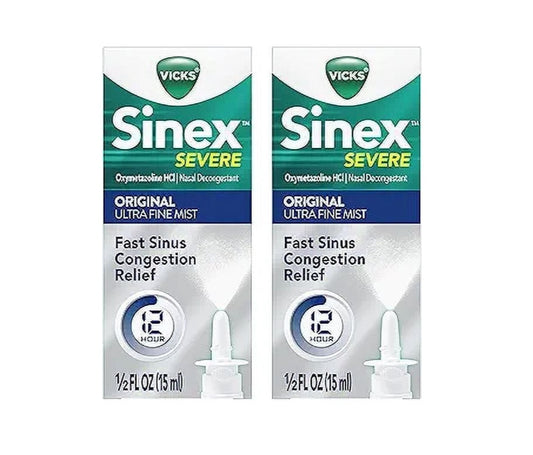 Vicks Sinex Severe Nasal Spray with Menthol 0.50 oz (Pack of 2)