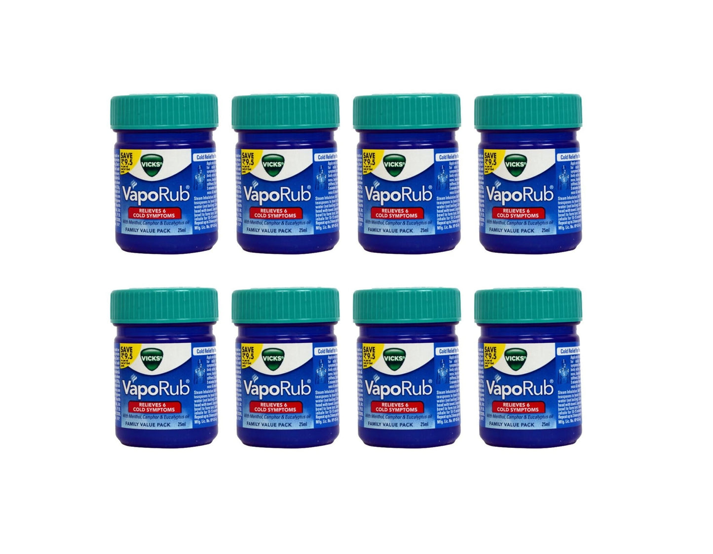 Vicks VapoRub Ointment 25ml - (Family Pack 8)