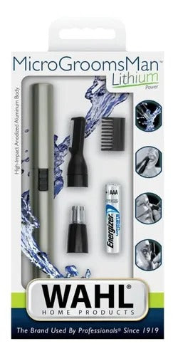 Wahl Micro GroomsMan Silver AAA Battery 2-Head Cordless 2-in-1 Beard Detailer Kit