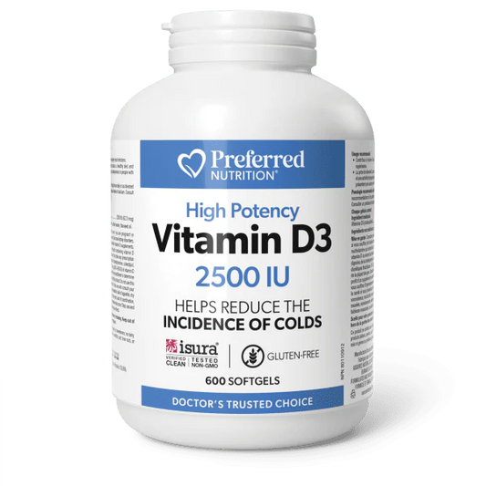 Preferred Nutrition: Vitamin D3 2500 IU Softgels