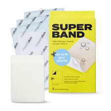 SUPERBAND Premium Hydrocolloid Bandages Waterproof Wound Dressing by MakeItSkin | Thin, Fast Healing, Scar Reducing for Scratches, Cuts, Burns, Blisters, Fissures, Road Rash