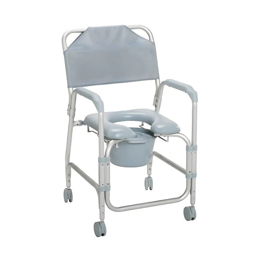 Aluminum Shower Chair and Commode with Casters