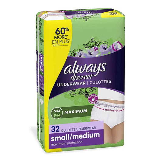 Always Discreet Maximum Protection Incontinence Underwear - Small/Medium - 32's