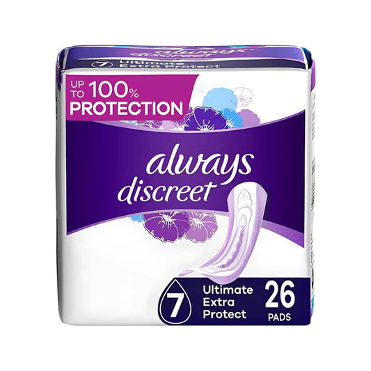 Always Discreet Up To 100% Protection Incontinence Pads - Ultimate Extra - 26s