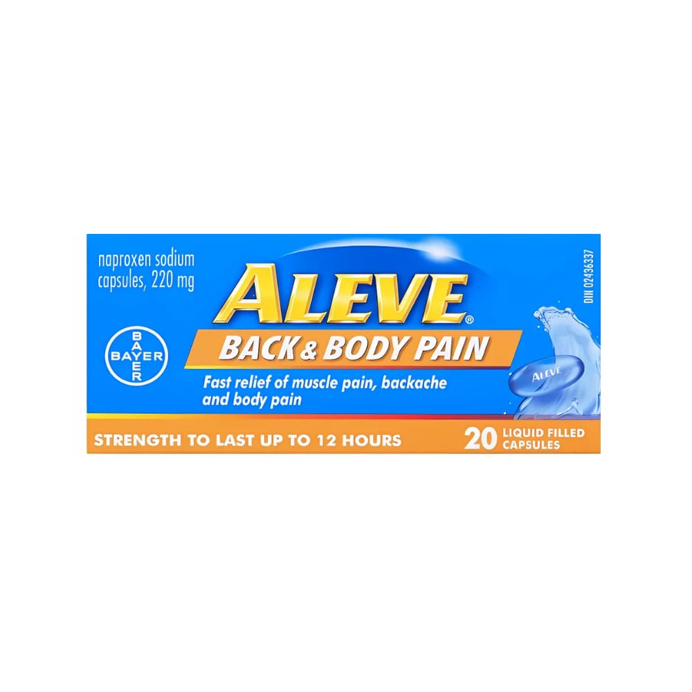 Aleve Back & Body Pain Liquid Filled Capsules - 220mg - 20s