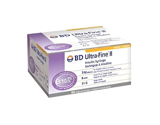 Insulin Syringe, (BD Ultra-Fine) 0.3ml 31 Gauge x 8mm TW - 100/Box