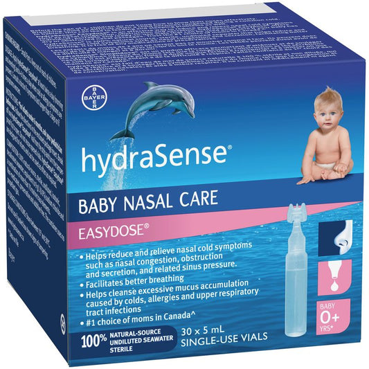 HydraSense Easydose Single-Use Vials for Babies, Baby Nasal Care, 30 Vials