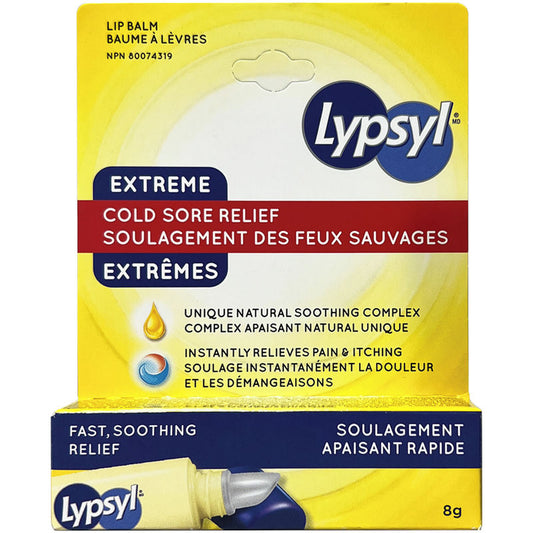 Lypsyl Extreme Cold Sore Relief Balm – 8g Tube