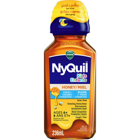 Kids NyQuil Honey Cold & Cough Relief – Nighttime Formula
