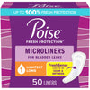 Poise Daily Microliners, Incontinence Panty Liners, 1 Drop Lightest Absorbency, Long Length