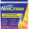 NeoCitran Nighttime Cold & Throat Relief – Lemon, 10 Pack