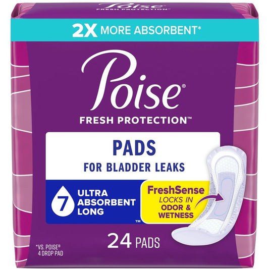 Ultra Absorbent Long-Length Bladder Control Pads for Women
