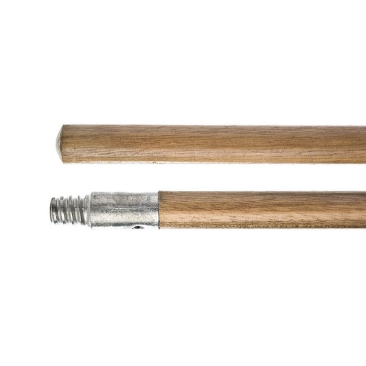 Wooden Handle with Threaded Metal Tip, 54" x 15/16"