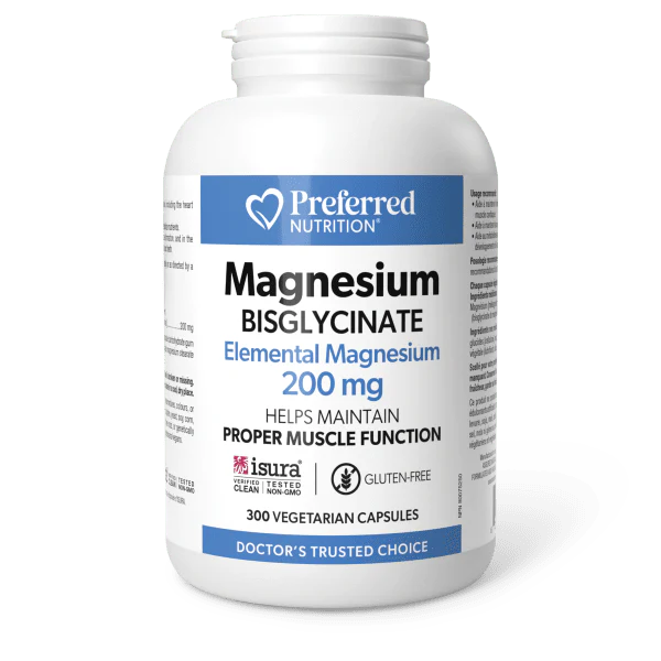 Preferred Nutrition: Magnesium Bisglycinate 200 MG Vegetarian Capsules