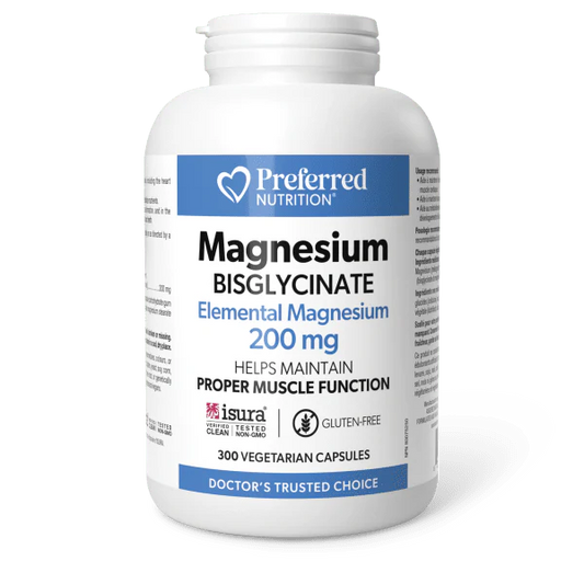 Preferred Nutrition: Magnesium Bisglycinate 200 MG Vegetarian Capsules