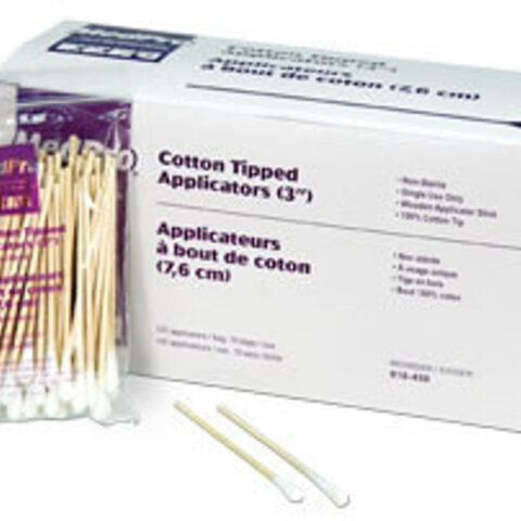 (1/Pkg) Applicator Wood Cotton Tip 3in Non-Sterile - Box Of 10PKG 1000 each