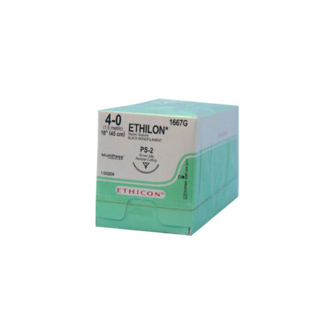 SUTURE PLASTIC P-3 SZ4 18IN ETHILON BLACK MONO 12EA/BX