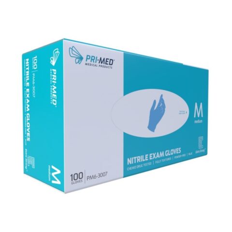 PRIMED® Extra Strong Nitrile Gloves, Medium (Box 100 pcs)