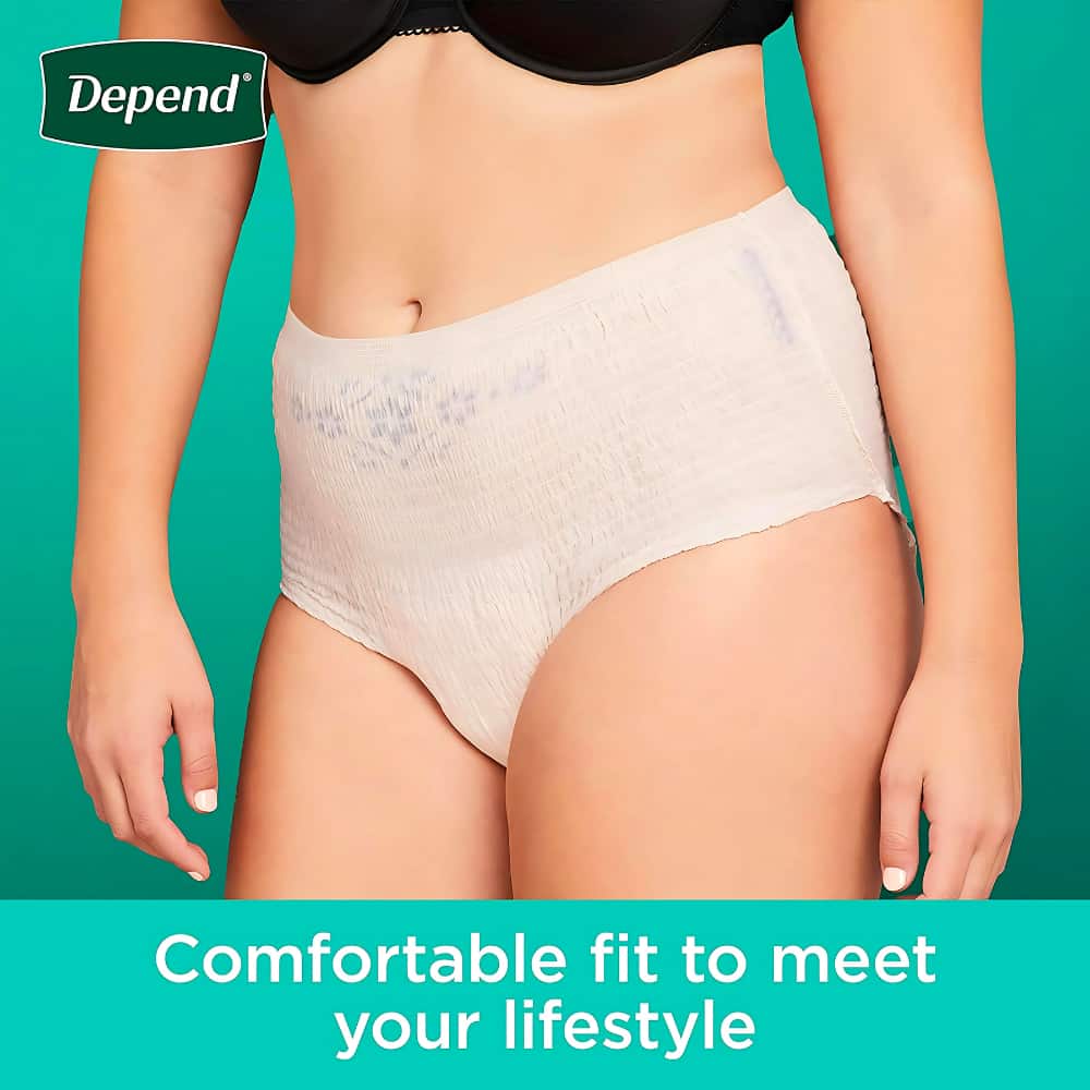 Depend FIT-FLEX Incontinence Underwear for Women, Maximum Absorbency, XXL, Blush, 22 Count - Image 3
