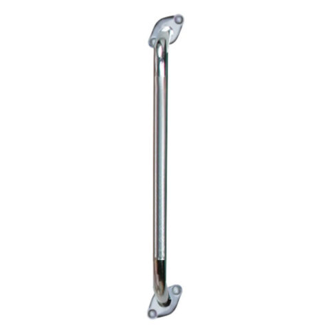 Chrome Knurled Grab Bar with Rotating Flange 24"