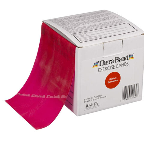 Theraband Exercise Band, Medium, 5 1/2in With X 50yd, Red - Ea/1