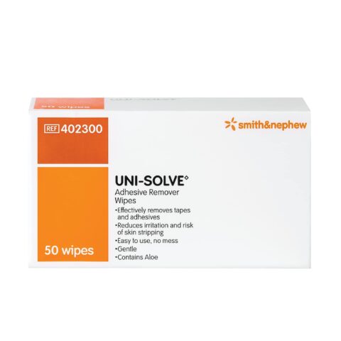 Uni Solve Adhesive Remover Wipes, 50 Each