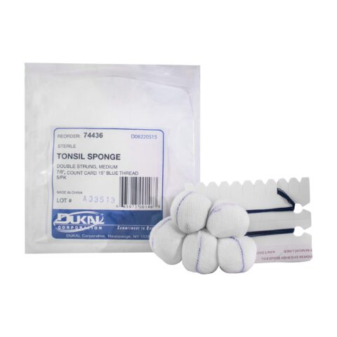 Tonsil Sponges, 1", Double Strung on Count Card 100/case