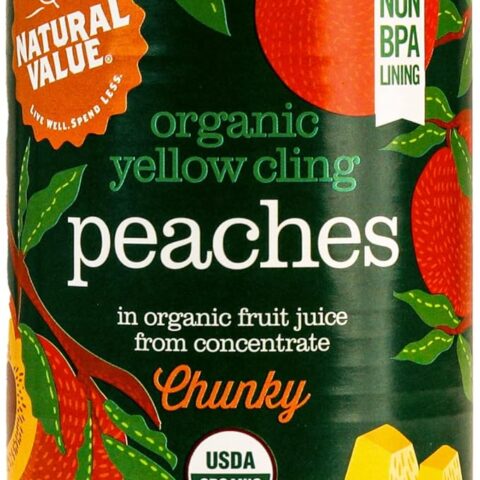 Natural Value; Organic Yellow Cling Chunky Peaches