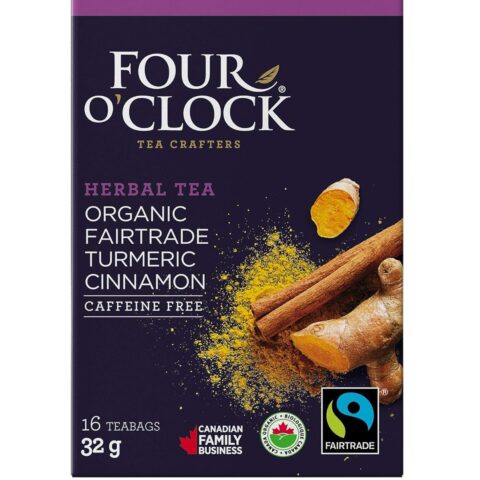Four O'Clock Organic Fairtrade Turmeric Cinnamon Herbal Tea - 16's