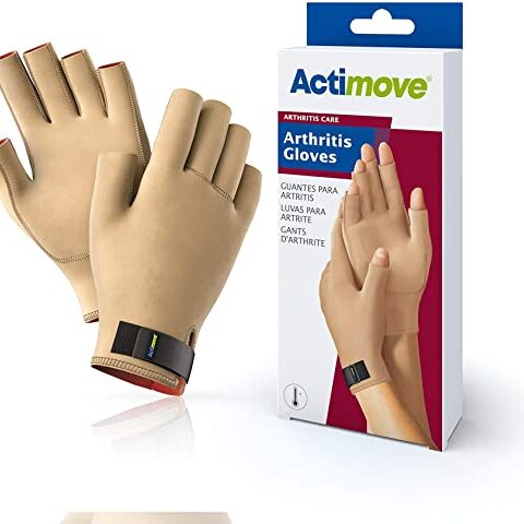Pr/1 Actimove Arthritis Pain Relief Support, Gloves, Md, Beige