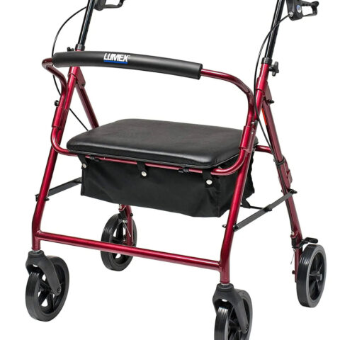 Walkabout Four-Wheel Imperial(Baristric) Rollator Hemi, Burgundy (Non-Returnable) - Ea/1
