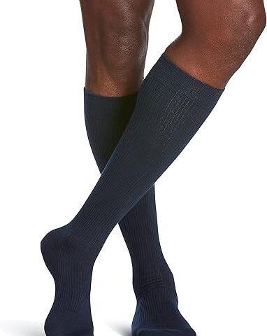 Sigvaris Business Casual Men's Stockings, 15-20mmHg, Size A, Navy