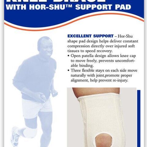 Ea/1 Elastic Knee Brace Inverted Hor-Shu Pad,  White Large