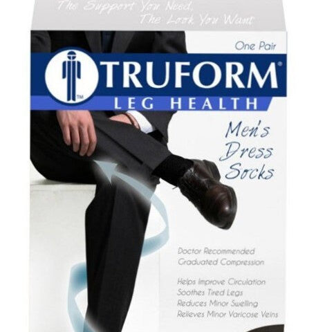 Pr/1 Truform Opaque 20-30Mmhg Ladies Knee High Closed Toe Xl (13-19") Compression Stocking  Black  Latex Free