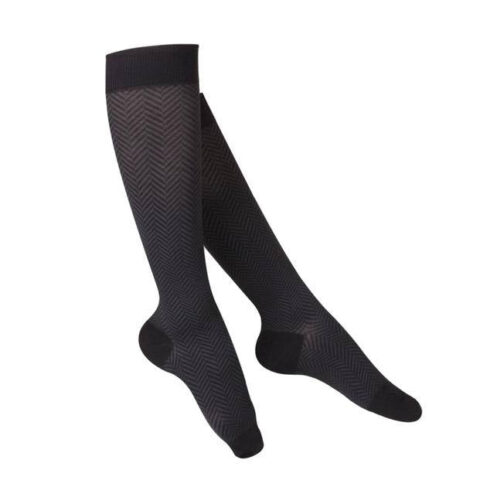 Pr/1 Truform Ladies Touch 15-20Mmhg Charcoal Herringbone Knee High Compression Socks Large
