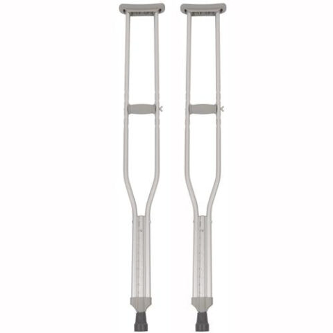 Pr/1 Push -Button Crutches ,Including Tips Handgrip,Underarm Pads-Child 4'2"-4'8"