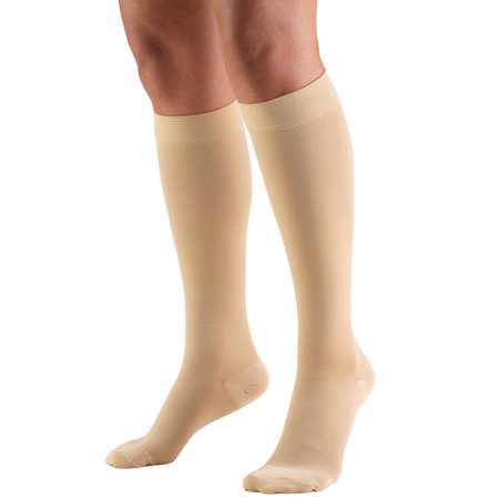 Pr/1 Truform Classic Medical 20-30Mmhg Knee-High Dot-Top, Xl, Beige Compression Socks Latex-Free