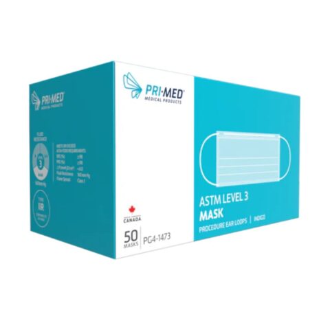 PRIMED® ASTM Level 3 Procedure Mask, Ear Loop, Blue - Made in Canada