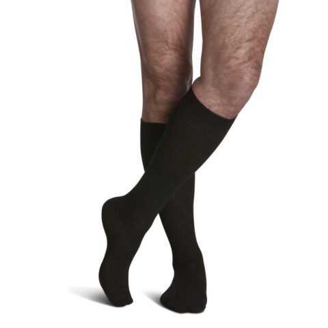 Sigvaris Casual Cotton Men's Stockings, 15-20mmHg, Size B, Black (Per Pair)