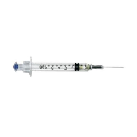 BX/100 VANISHPOINT SYRINGE WITH NEEDLE, RETRACTABLE 3ML TB SYRINGE WITH 25G X 1" NEEDLE, STERILE, SAFETY